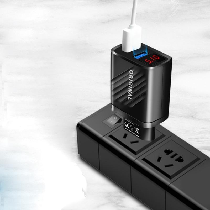 18W Fast Charging USB Charger Digital Display Quick Charging Adapter Cellphone Wall Charger Adapter Fast Charging