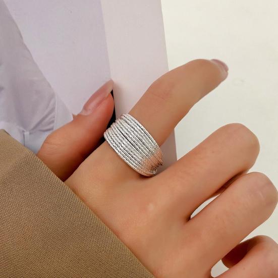 Women Open Ring Earrings Adjustable Multi-layer Solid Color Wide Electroplating Polished Alloy Lady Finger Ring Prom Party Daily Ear Jewelry