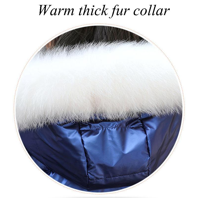 Winter Women Mid-length Parkas Jackets Casual Female Thicken Warm Hooded Jackets Coat Windprood Shiny Parka Coat with Fur Collar