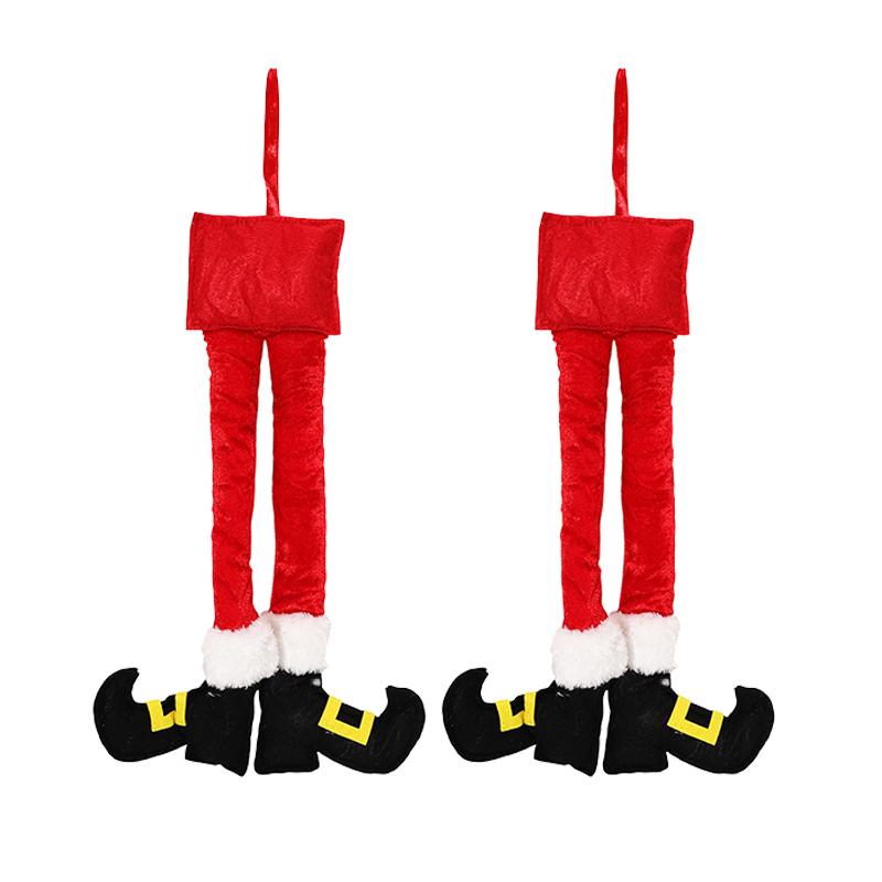 Plush Elf Doll Car Decoration Christmas Long Legs Sitting Ornament For Auto Interior Seat Dashboard Xmas Home Party Accessory