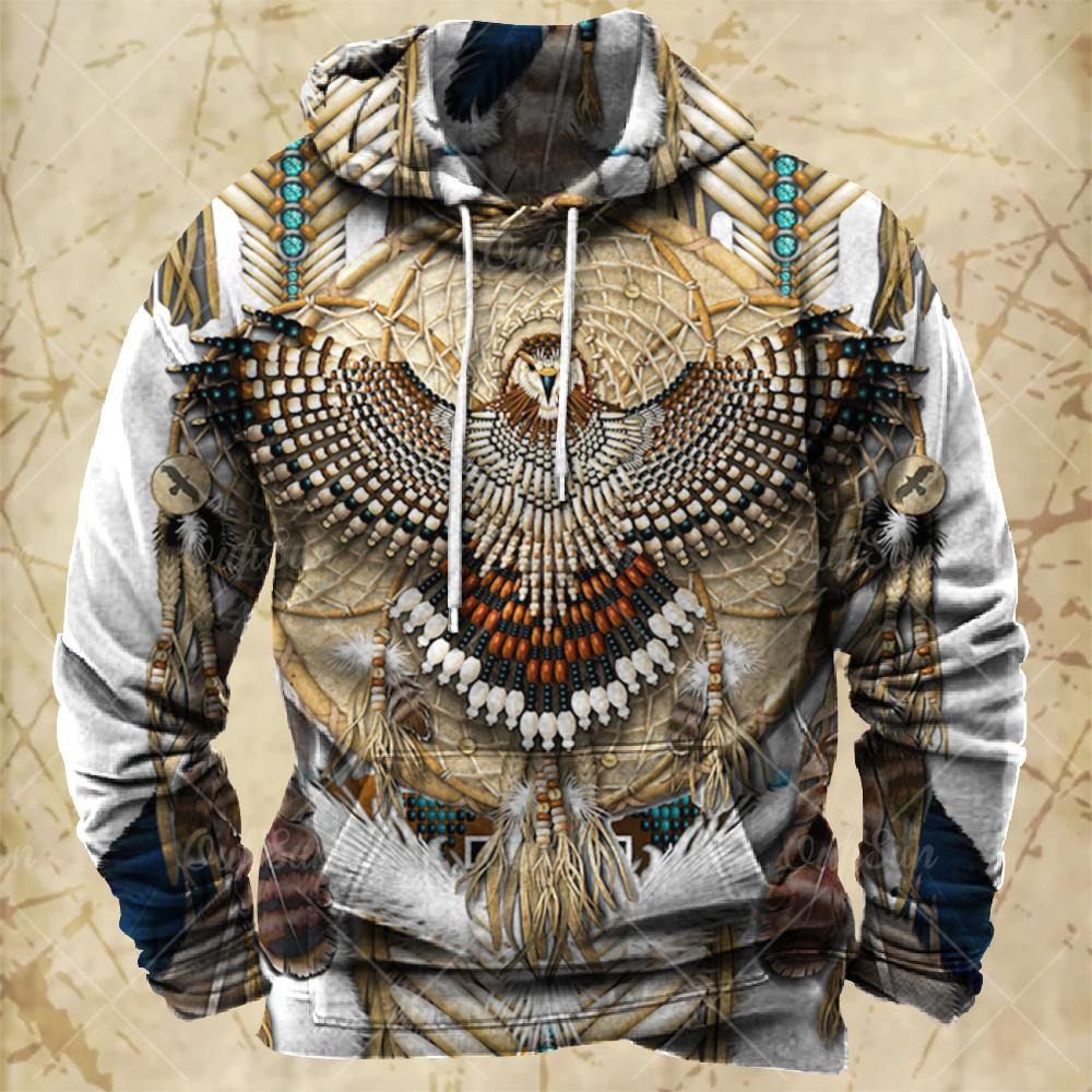 Vintage Hoodie For Men Harajuku Print Autumn Long Sleeve Sweatshirts Oversized Y2k Clothing Men's Hoodies Fashion Streetwear