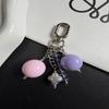Niche Color Block Bead Pendant Keychain - Macaron Bag Charm
