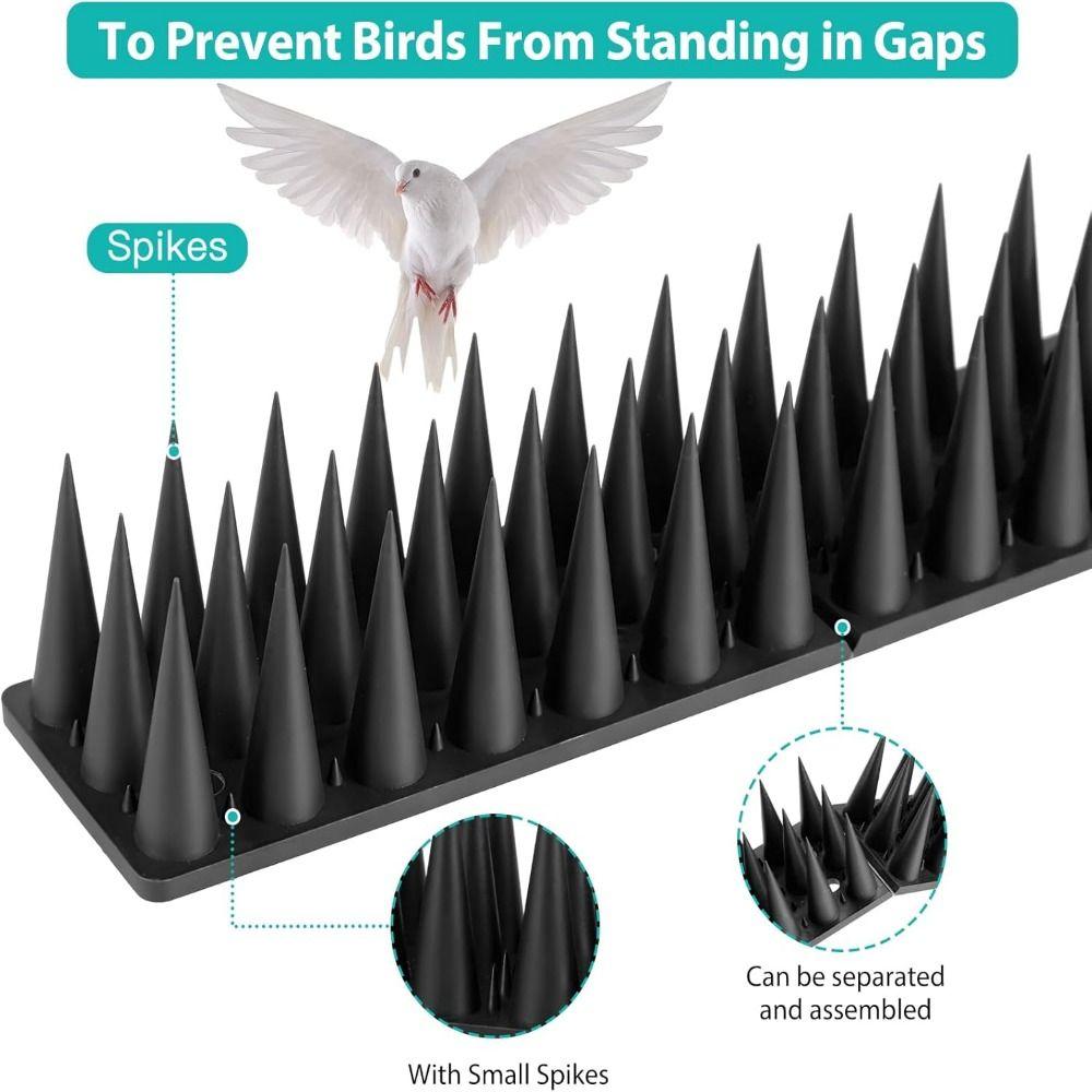 8/12pcs Long Lasting Anti Bird Spike Strip Anti Climb Bird Defender Spikes  Balcony Eaves