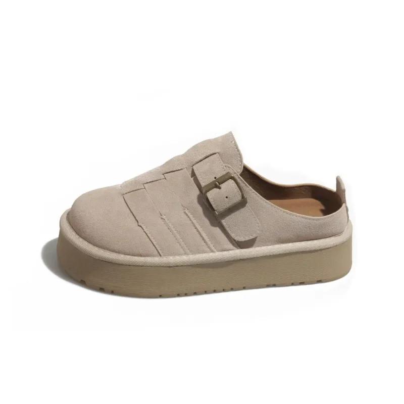 

Fashion 2024 Fashion Shoes Female Closed Toe Women s Slippers Spring Autumn Suede Solid Outdoor Platform Casual Comfortable Slippers 40 off білий колір