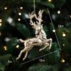 Christmas Ornaments Plastic Glitter Gold Snowflake/Reindeer/Angel Hanging Ornaments for Xmas Tree Winter Decoration