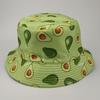 Fischerhut Avocado-Print Beidseitig Flacher Oberteil Atmungsaktiv UV-Schutz Sonnenschutz Dekorativ Erfrischendes Fruchtmuster Bucket Hat Kopfbedeckung