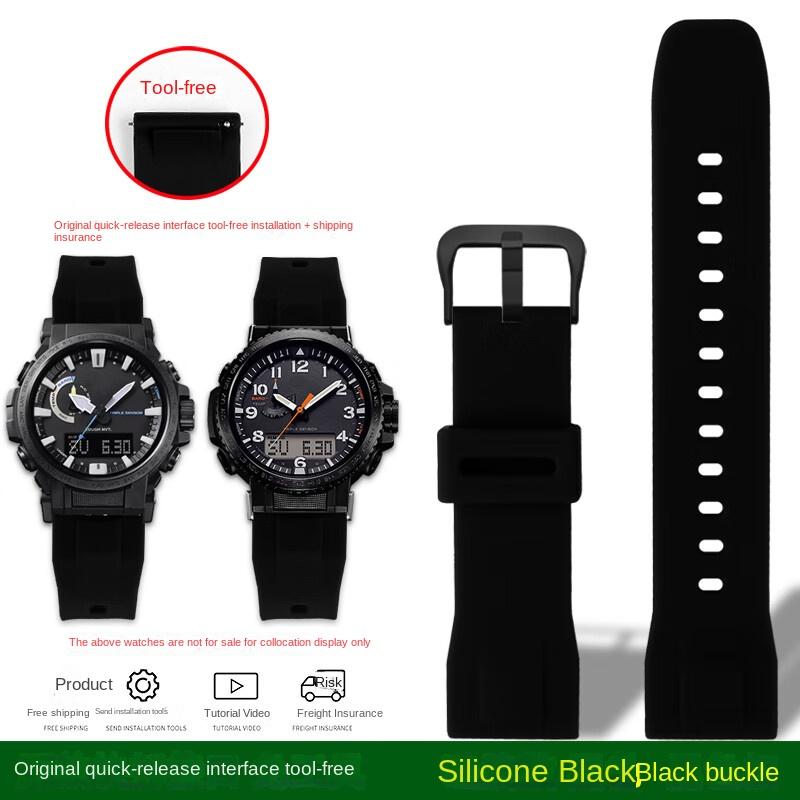 Para la serie Casio PRW-60Y/50Y/70Y/30 Correa Reloj de Montañismo PROTREK PRW-60Y PRW-50Y PRW-70Y Correa de reloj de lona de nylon 23 mm