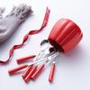 Zhi Shi Stainless Steel Fruit Fork Set with Ceramic Holder