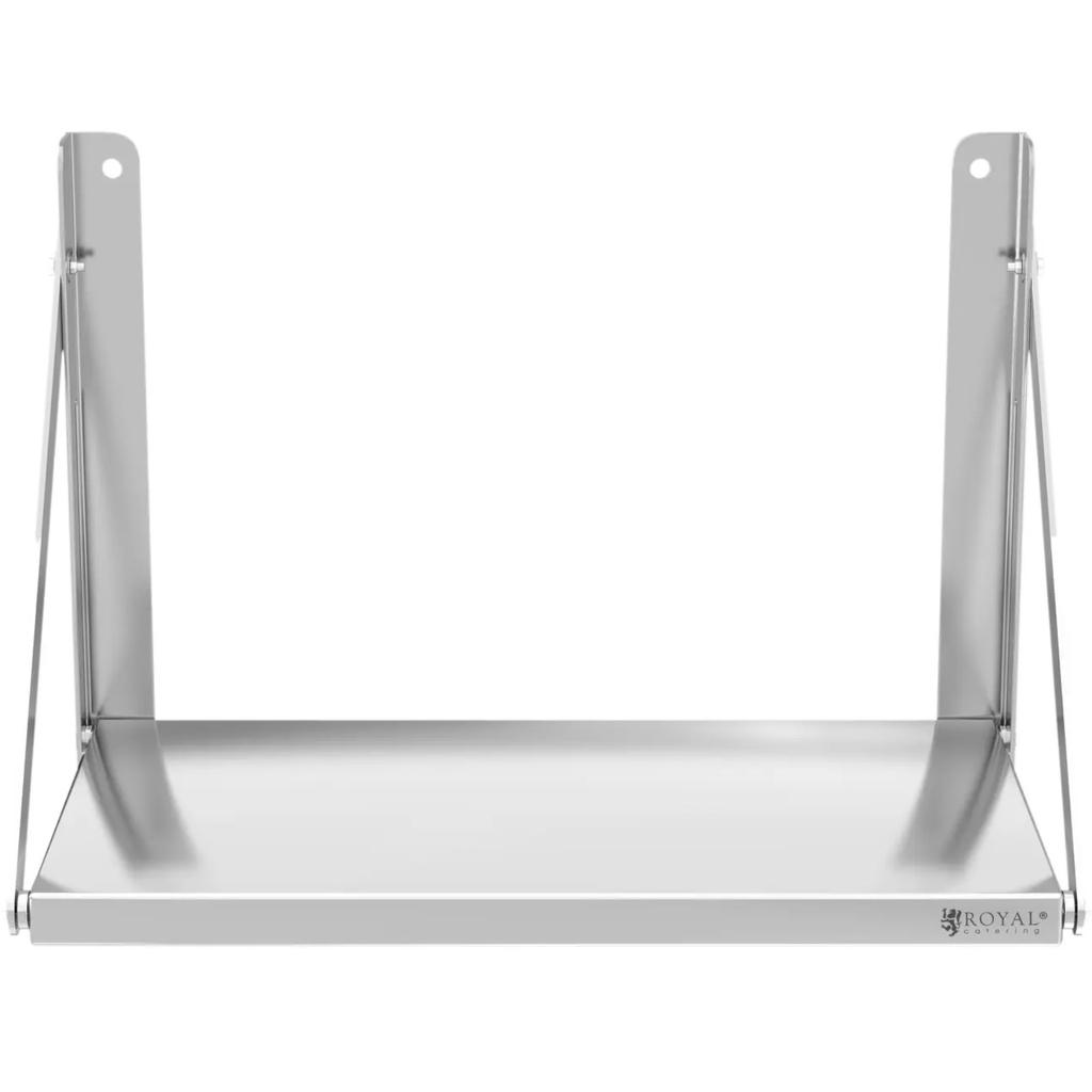 Folding stainless steel catering wall shelf up to 40 kg 60 x 30 cm