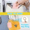 Desing Wish Mini Pouch with Key PU Leather Cute Travel Small Makeup Pouch Ring, Pouch, Pouch, (Pink)