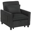Reclining Sofa Bed Armchair with Side Pockets, In Velvet-Effect Fabric, 74x84x81 Cm, Dark Grey