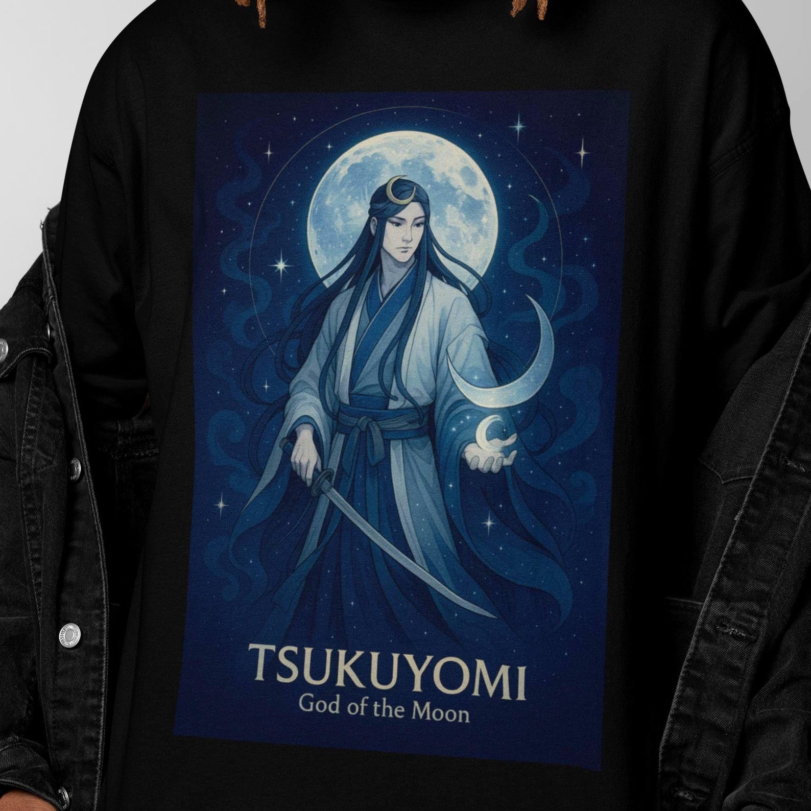Tsukuyomi T-Shirt | Japanese Mythology | Vintage Japanese God Tee L