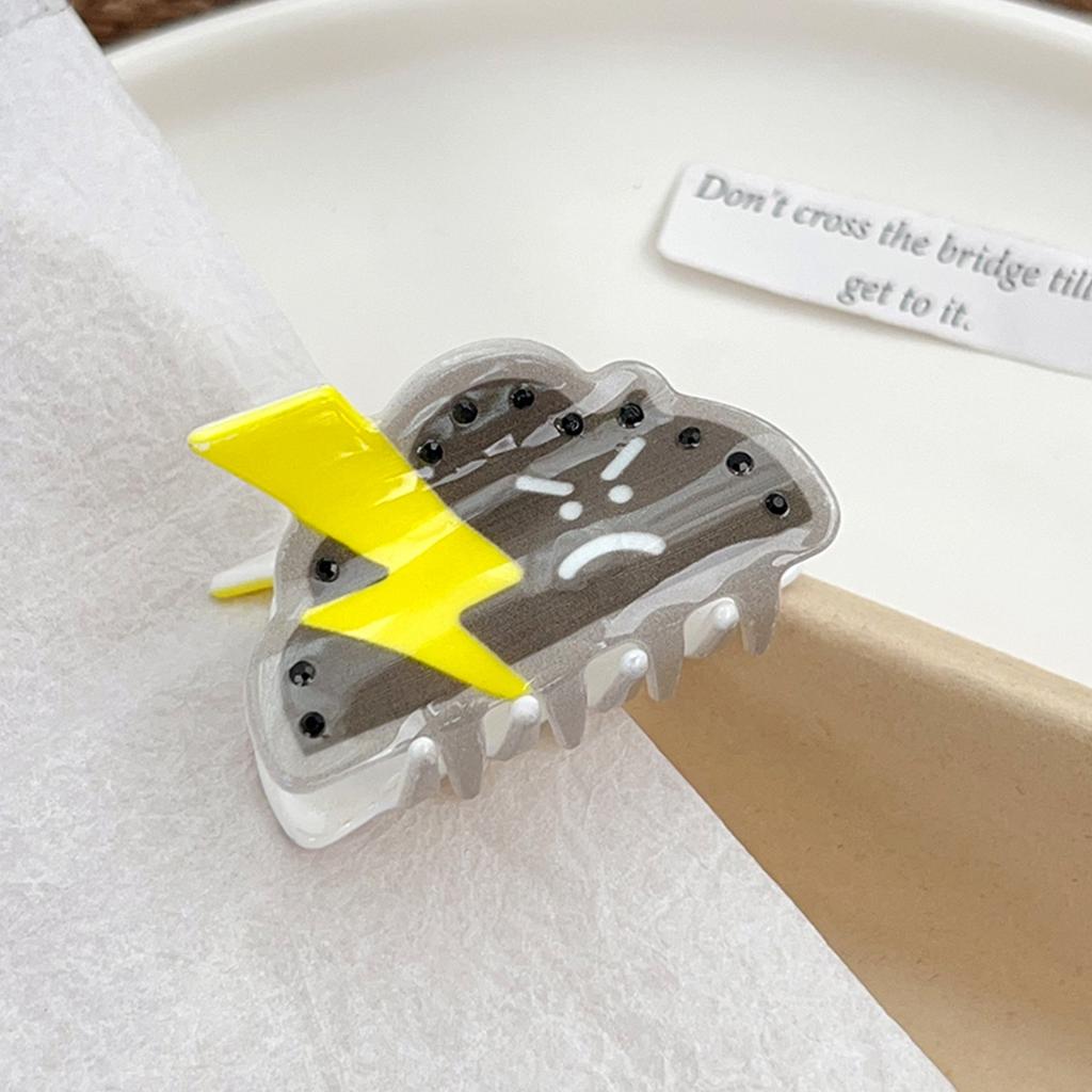 1pc Weather Series Grab Clip Fun Printed Hair Grab Small Top Clip Disc Hair Tail Clip Premium Shark Clip