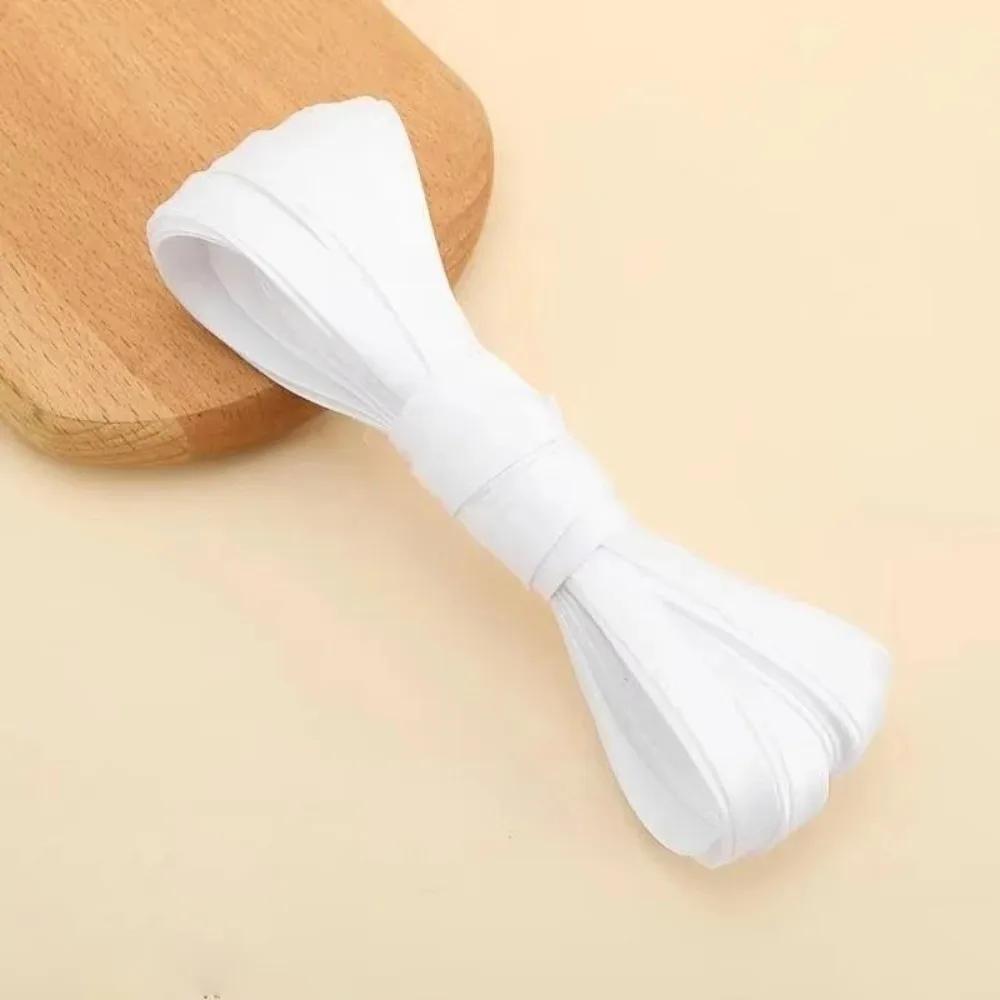 

1CM Fabric Edge Sewing Ribbon Cord Rope Sateen 10MM Width 4-Fold Iron Free Bias Tape 5M Colorful Sewing Materials For Clothes білий