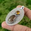 Daughters Day Sale Natural Elestial Quartz Citrine Pendant Jewelry 925 Silver