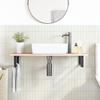 VidaXL Wall-mounted Vanity Shelf Steel and Solid Oak Wood 3302549