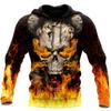 Men Hoodies 3D Print Horror Flaming Skull Graphic Fashion New Style Casual Pullover  Personality Oversize Men’s Clothing Tops