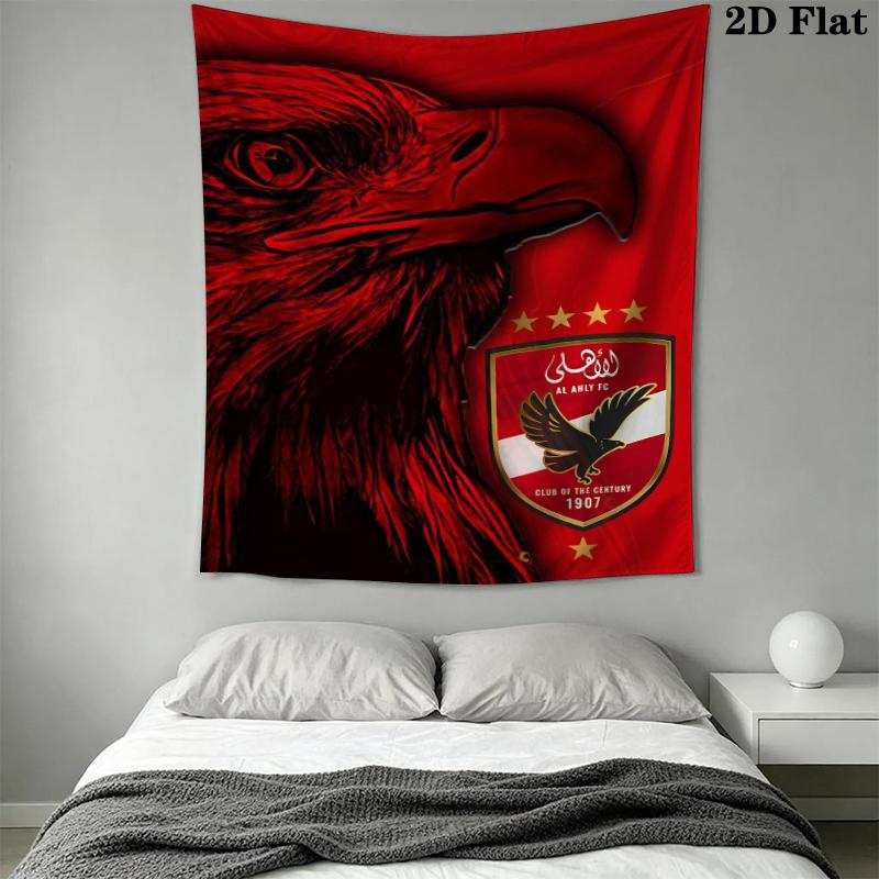 Al Ahly Wall Tapestry Aesthetic Wall Hanging Printed Fabric Blanket Decorative Tapestries for Bedroom Living Room Home Decor