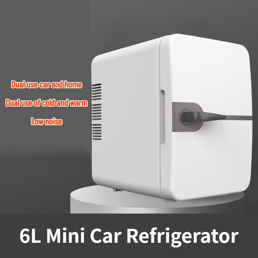 48W 6L Mini Car Refrigerator Large Capacity Small Freezer Car Home Dual Use Refrigerator Low Noise Fridge 174x235x239mm