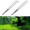Yousheng 2Pcs Aquarium Tweezers Stainless Steel Reptile Feeding Tongs Long Straight And Curved Tweezers Lizards Bearded Dragon Snake Tank Accessories