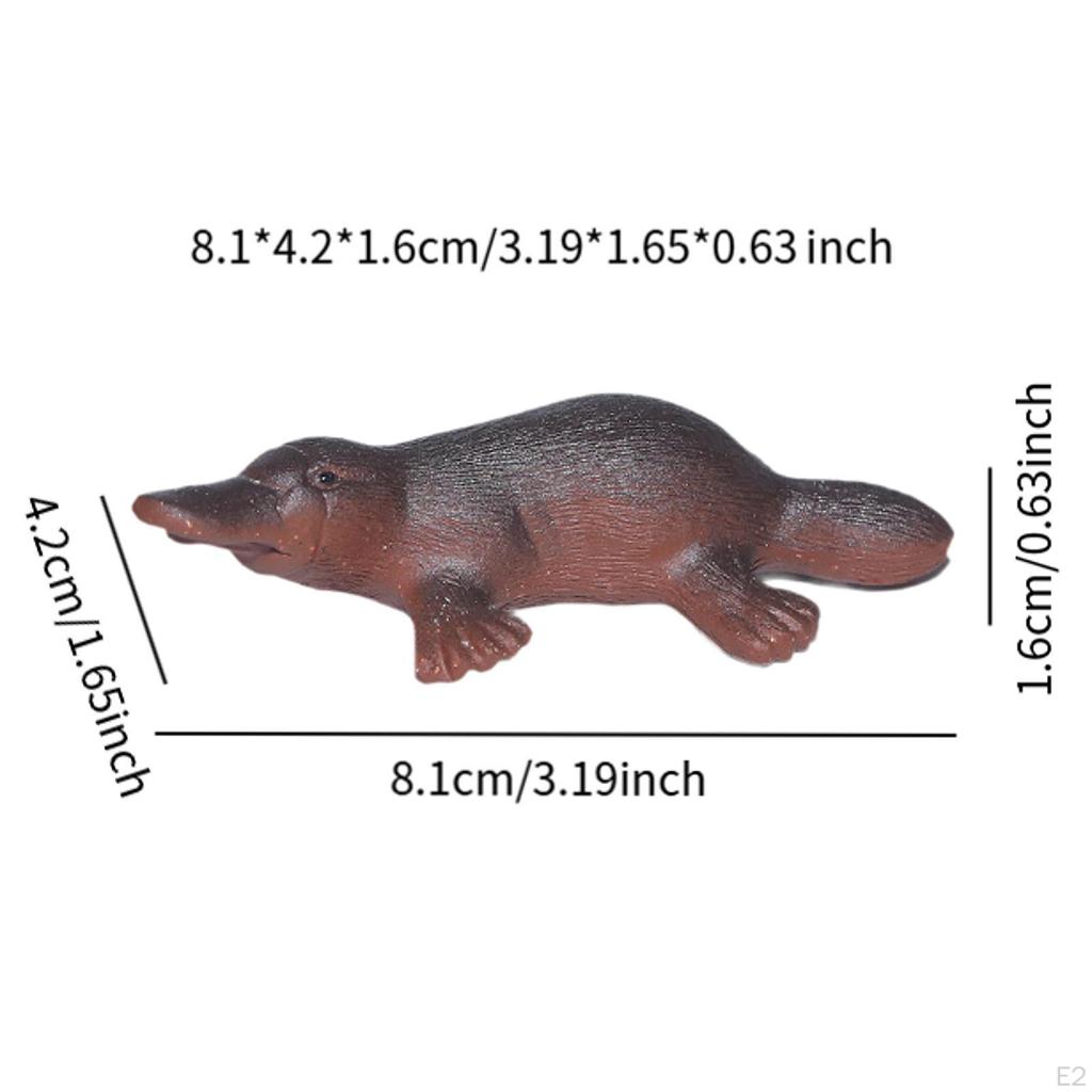 Clay Platypus Sculpture Mini Tea Pet Figurine Tabletop Ornament Small Animal Statue 3.2inch Long for