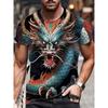 Dragon Totem 3d Printed Summer Men's T-Shirt Short Sleeve Fashion Street Casual Creative Personality Tough Guy Style Clothing