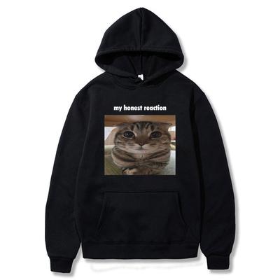 My Honest Reaction Funny Cat Meme Hoodies2 025 Men's Women Hoody Winter Fashion Harajuku Clothes Casual Style Couple Streetwear