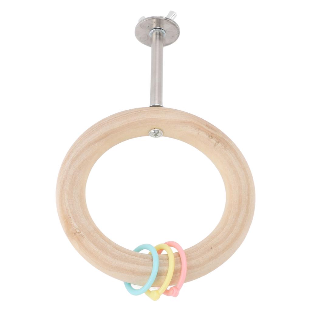 Bird Cage Round Perch Wooden Stable Structure Multifunctional Bite Proof Parrot Swing Perch Stand To