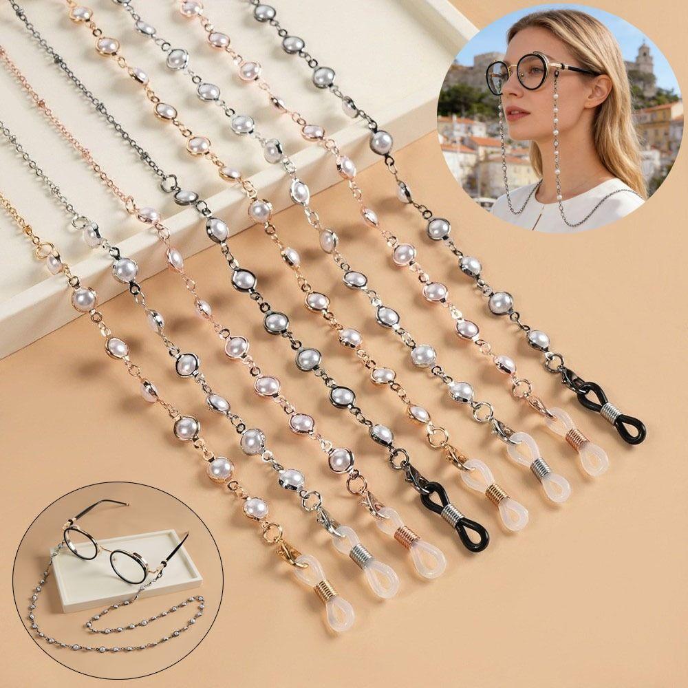 Pearl Sunglass Chain Hanging Cord Glasses Chain Trendy Mask Strap  Outside Casual
