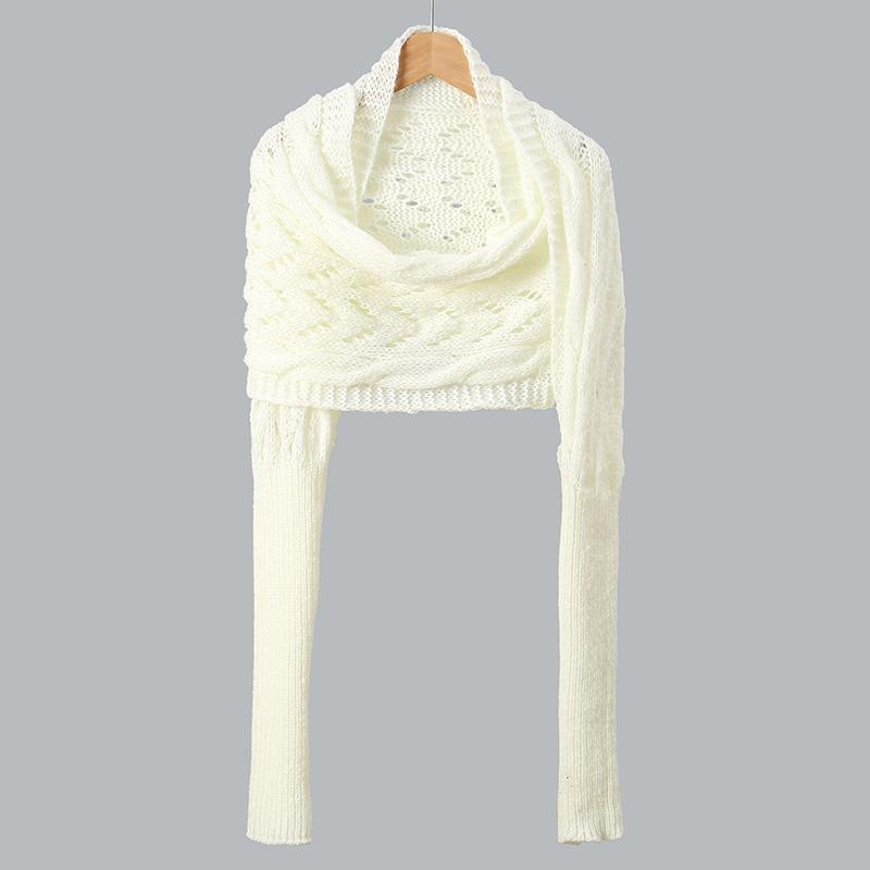 Scarf With Sleeves Women Soft Knitted Wrap New Fashionable Pullover Shawl Windproof Warm Autumn Winter Poncho