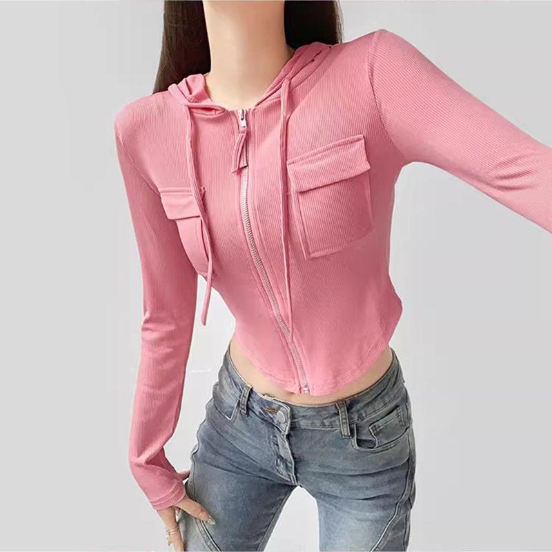 

Sexy Slim Fit Irregular Zipper Top - Women s 2023 Spring Collection S