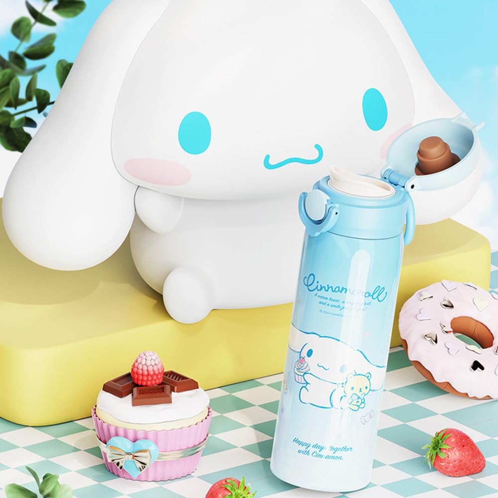 500ml Kuromi Thermos Vacuum Insulated 316 Stainless Steel Water Keeps Hot or Direct Easy To with for Elementary School Field and Work Cup, Bottle,