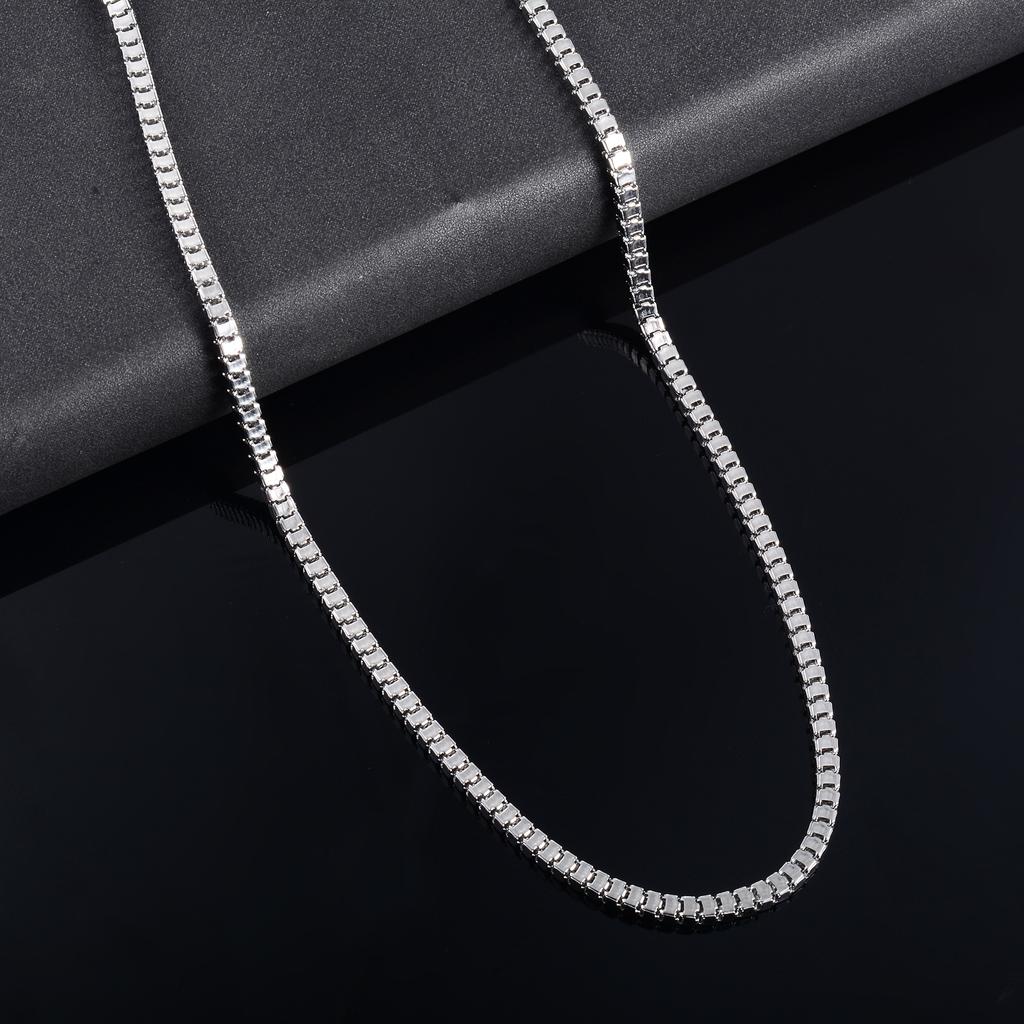 Herren Quadratische Kastenkette Edelstahl Lange Halskette für Frauen Damen Gold/Kupferfarben Choker am Hals Schmuckzubehör