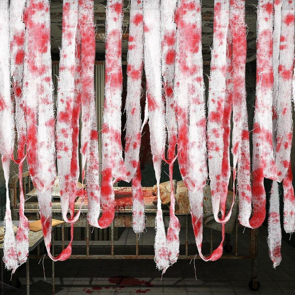 5/10/15/20M Blood Gauze Bandage Scary Bloody Cloth Strips  Haunted House