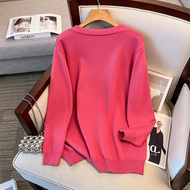 Plus Size Women’s Loose Cardigan Sweater, Bust 150/160, Sizes 200-350 Jin - Model 8303