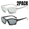 2PCS Sports Sunglasses Women Y2K Trends Punk Sun Glasses Men Retro 2000's Luxury Brand One Piece Special-Shaped