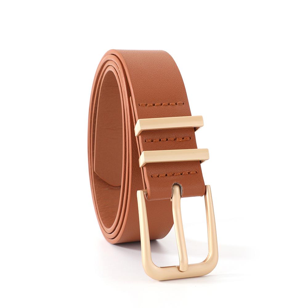 

Новый минималистичный женский ремень украшает джинсовую юбку высококлассной золотой пряжкой-булавкой. Ремень для женщин 110