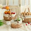 Handwoven Wicker Basket Suitable for Kids Picnics Decorating and Storage with Washable Liner Double Lid Dust Proof