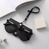 3Pcs Portable Sunglasses Protector Soft Leather Eyeglasses Clip Simple Glasses Holder Storage Bag