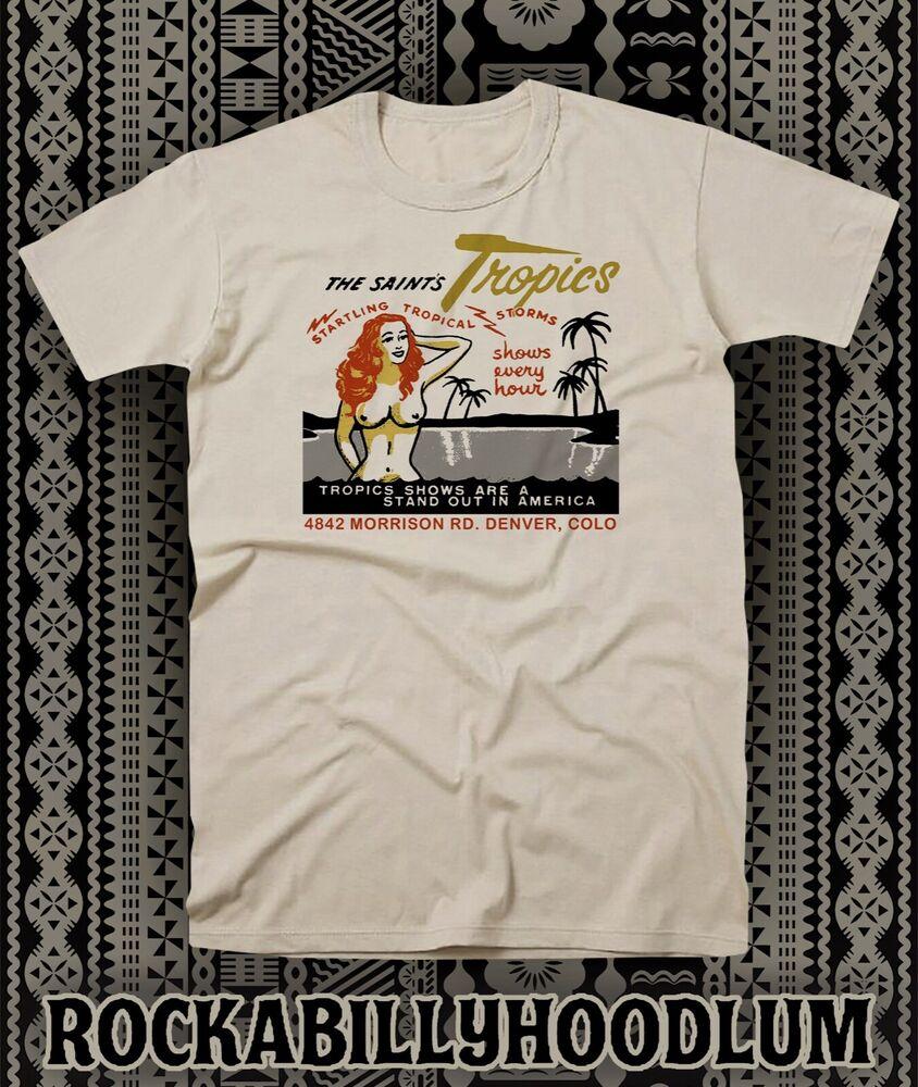 Retro Tiki Art Tee T Shirt Bar Mug Restaurant Saints Tropics Denver CO