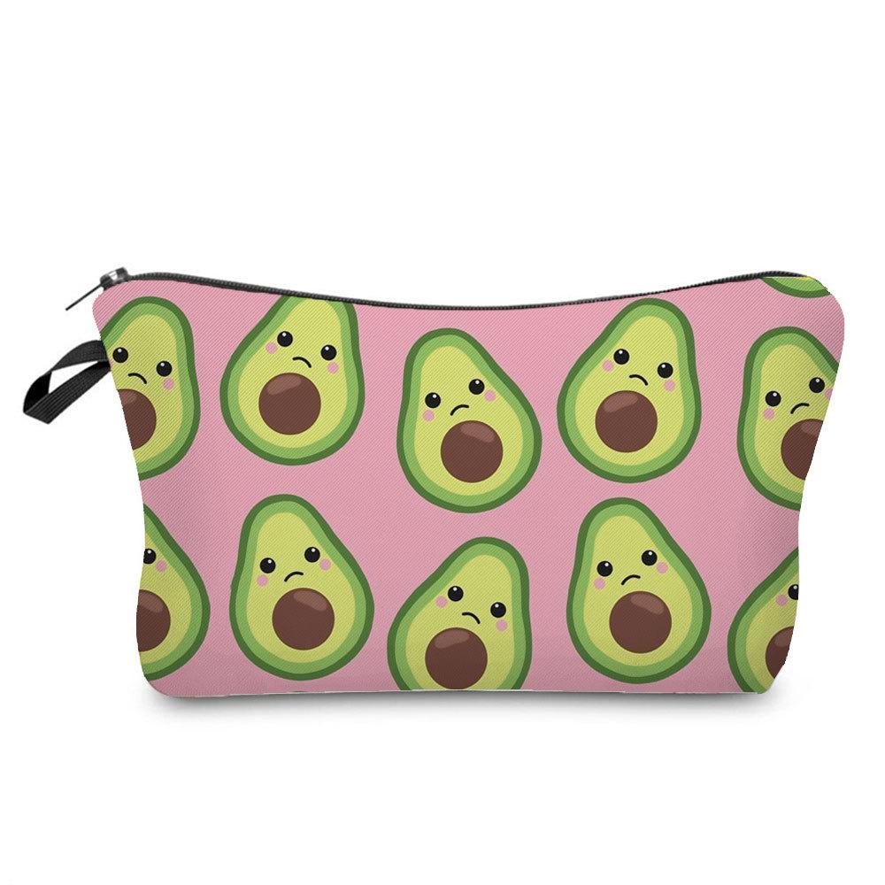 Women Avocado Print Cosmetic Bag Toiletries Organize Travel Storage Case 6700