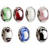 Ny Original Koppar Murano Glas Berlock Färgglad Fotavtryck Berlock För Halsband Armband Diy Dam Smycken