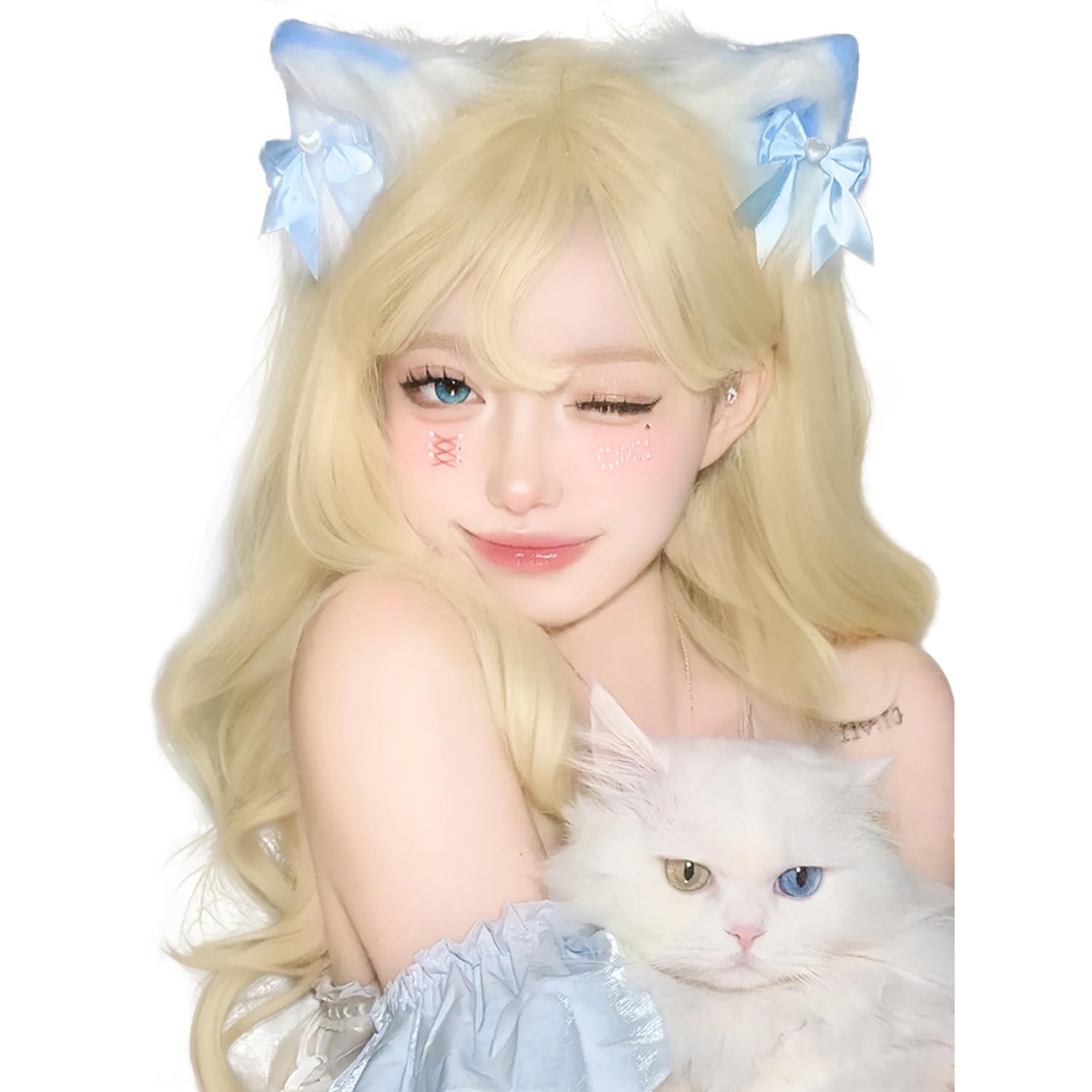 

UncleHu Длинный Кудрявый Полный Волнистый на Каждый День Маленький Включает Сетку и Расческу Парик, Парик, Косплей, Носить, Женский, Кроссдрессинг, Натуральный Вид, Лицо, Популярный, платиновый