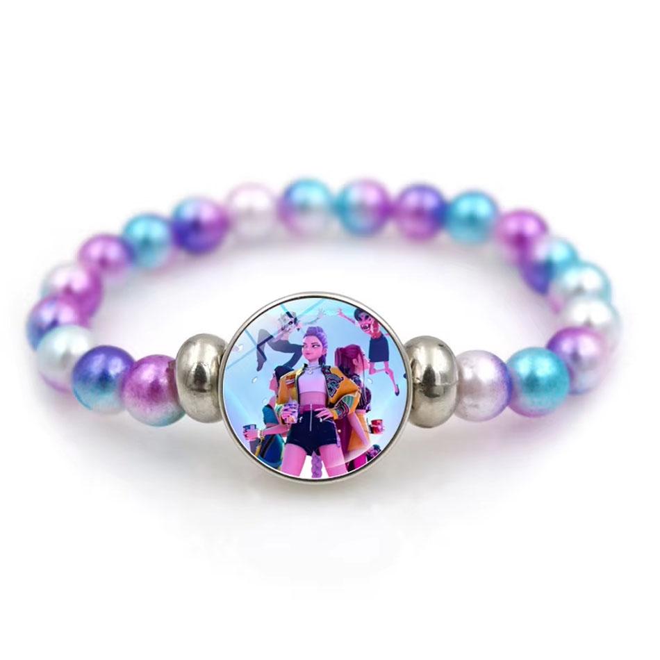 Bracelets Chasseurs de Démons Mode Filles Bracelet de Poignet Perlé Mignon Personnage de Dessin Animé Bijoux Accessoires Enfants Cadeau de Noël Jouets