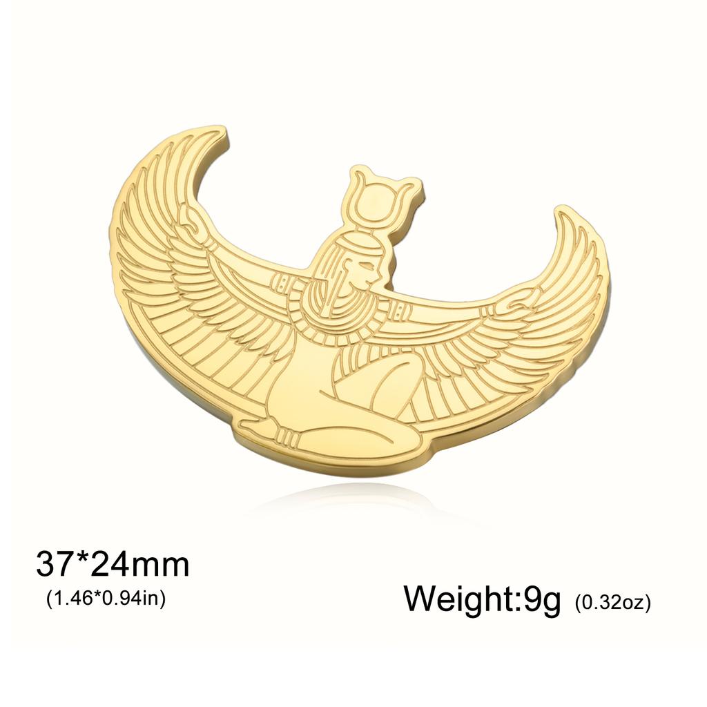 Jeshayuan Antike Ägyptische Göttin Isis Brosche für Damen Edelstahl Die Flügel der Göttin Isis Anstecknadel Schmuck Geschenk
