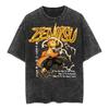 Demon Slayer Zenitsu Agatsuma (Piliers du Tonnerre) T-shirt Graphique Vintage Lavé Style Tonnerre, T-shirt Oversize Streetwear Anime, Haut Casual Mixte