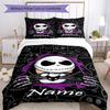 3pcs Custom Name The Nightmare Before Christmas Bedding Set Duvet Cover Closure Includes 1 Duvet Cover & 2 Pillowcases, Soft and Comfortable for All S
