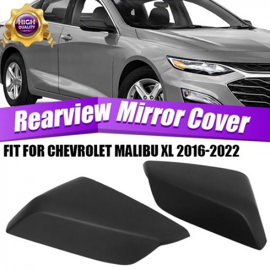 Matte Black Left + Right Side Mirror Cover Caps For Chevrolet Malibu 2016-
