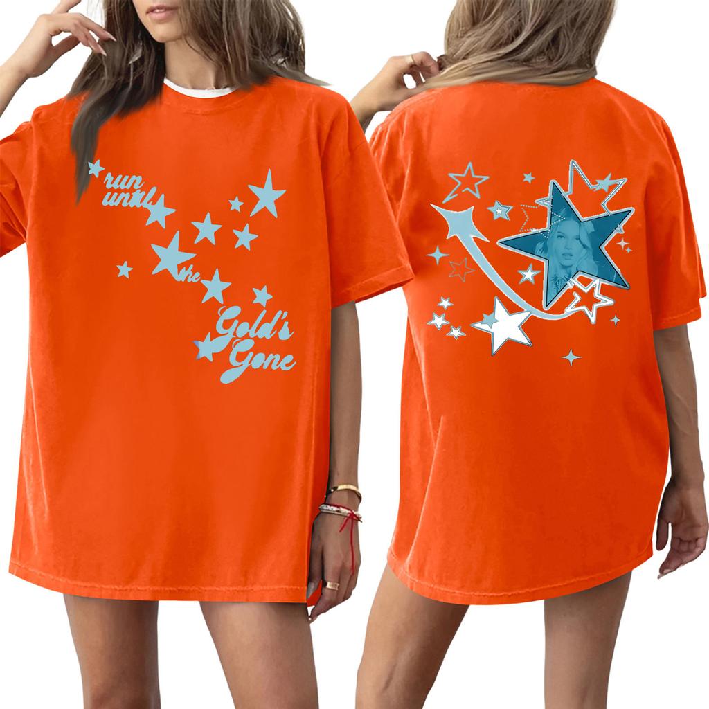 Women's Casual Printed Round Neck Pullover Short Sleeve Top