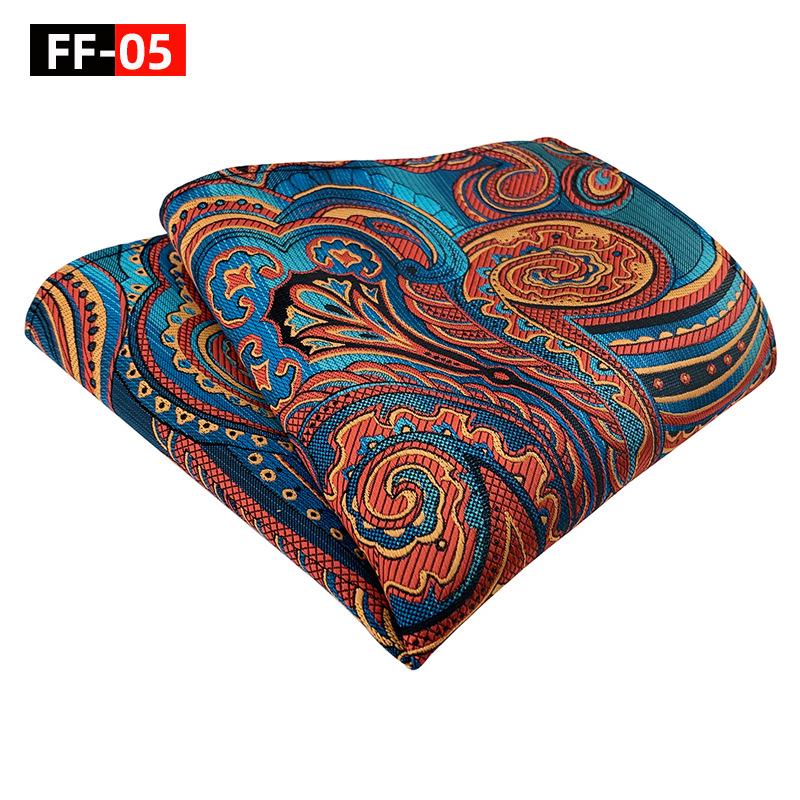Men's 2025 Paisley Floral Polyester Pocket Square